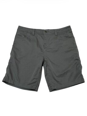 Men's Toad&Co Performance Flat Front Chino Shorts Gray Size 36 Hiking Outdoors